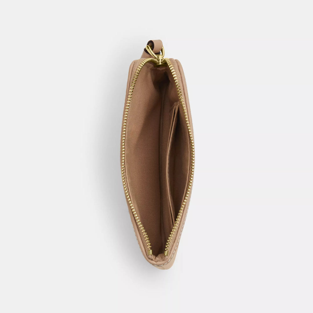 Coach Corner Zip Wristlet With Signature Canvas