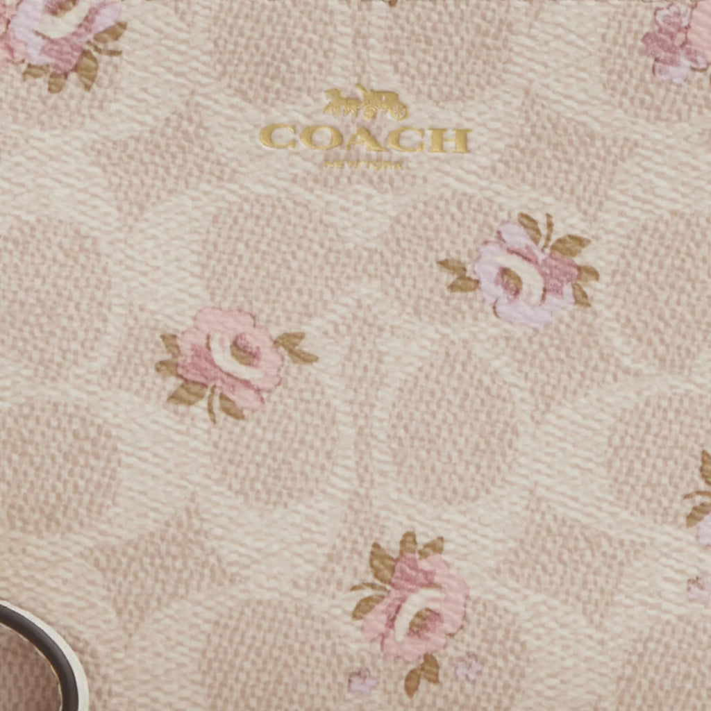Coach Corner Zip Wristlet In Signature Canvas With Floral Print (Pre-venta)