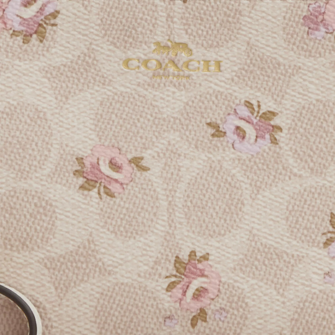 Coach Corner Zip Wristlet In Signature Canvas With Floral Print (Pre-venta)